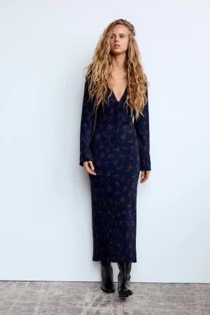 VESTIDO MIDI ESTAMPADO FLORES