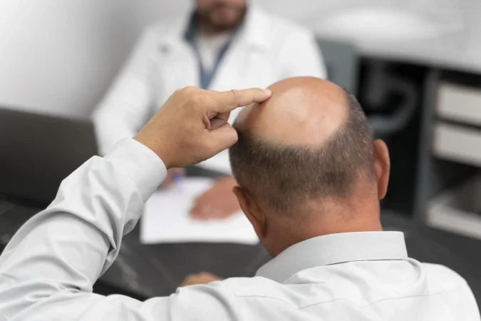 man going through follicular unit extraction process Merca2.es