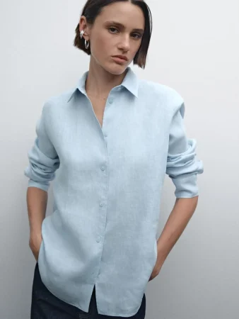 Camisa fluida 100% lino