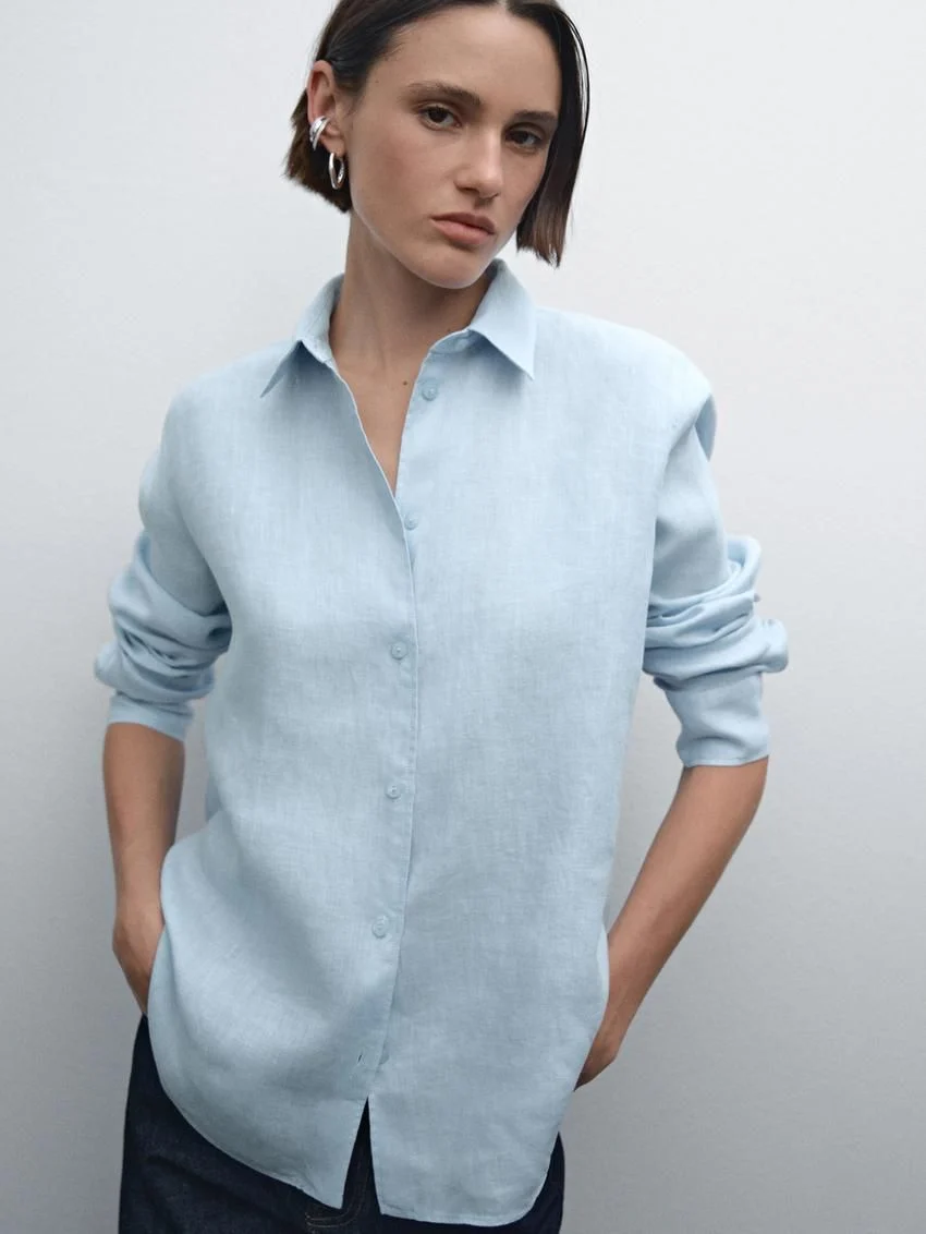 Camisa fluida 100% lino