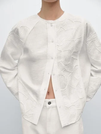 Camisa fluida detalle bordados