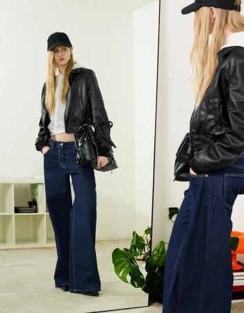 Bershka presenta la cazadora efecto piel oversize que será la estrella de tu look casual en primavera 17 Merca2.es Cazadora efecto piel rib