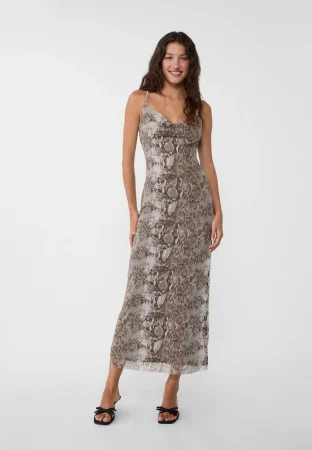 Vestido midi tirantes estampado