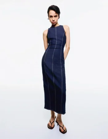 Vestido denim largo
