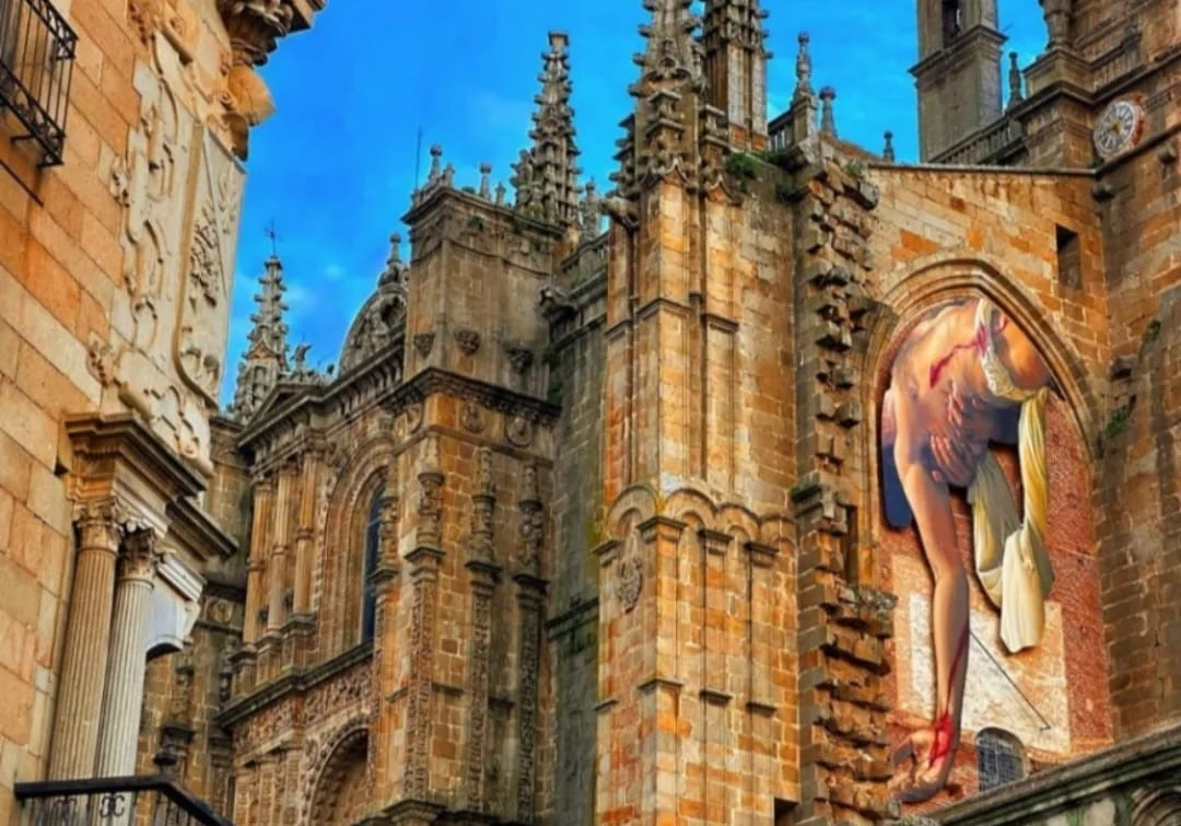 Extremadura: Un mural hiperrealista de 11 metros anuncia la Semana Santa en Plasencia
