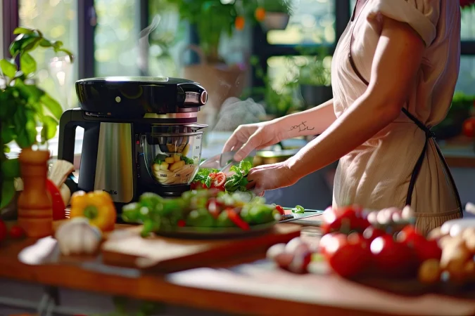 woman cooking with thermomix appliance comfort her home Merca2.es