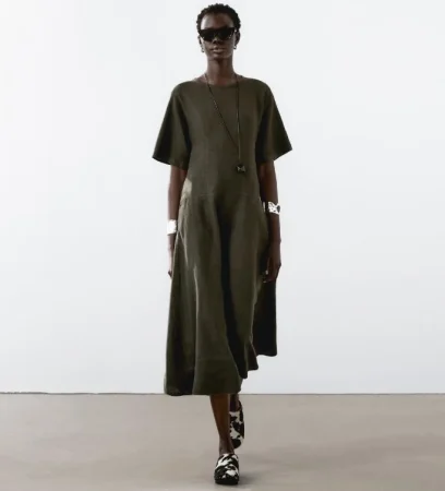 Los vestidos de Massimo Dutti que te convertirán en la más estilosa esta primavera 10 Merca2.es 4. Vestido manga corta 100% lino, diseño de Massimo Dutti