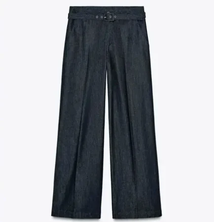 Zara se adelanta a la primavera con estos pantalones de vestir y lucir con zapatillas 9 Merca2.es 7. Pantalones Z1975 Cinturón de ancho de mezclilla