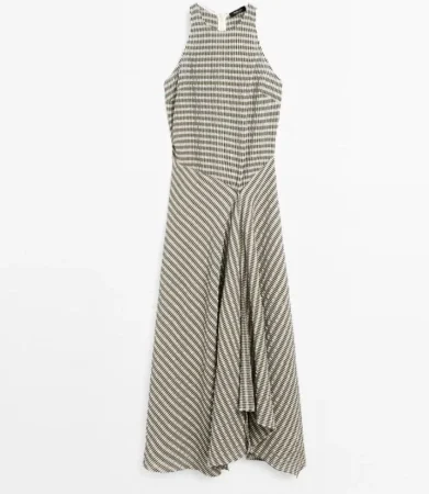 Vestido largo con cuadros: para los días de entretiempo