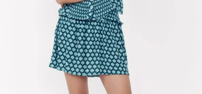 6. Falda mini Elsa en tejido bambula