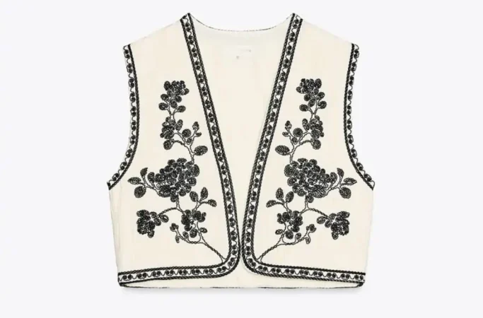 1. Chaleco de bordado de Bicolor - € 29.95