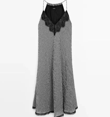 3. Vestido midi encaje cuadro vichy: la opción perfecta para tus noches primaverales