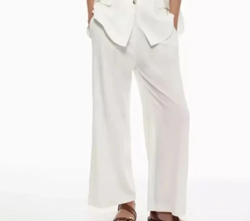 Pantalón culotte rústico: el blanco que nunca falla