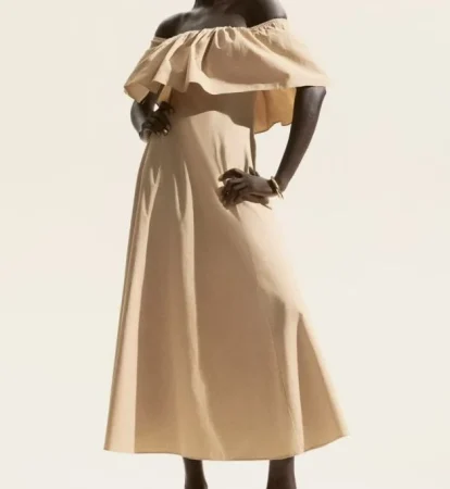 6. Vestido con volantes: efecto pasarela