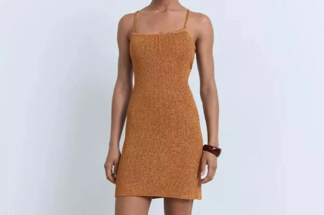 Vestido lúrex con espalda descubierta