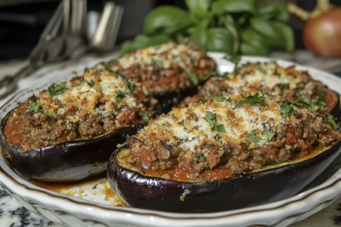 berenjena al horno rellena con carne molida salsa de tomate y queso Merca2.es