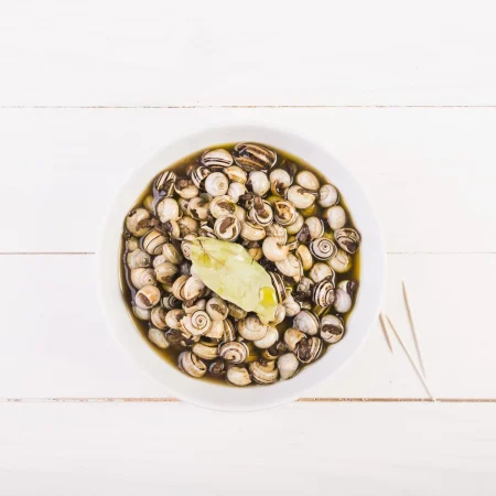 plato con caracoles en el escritorio de la cocina Merca2.es