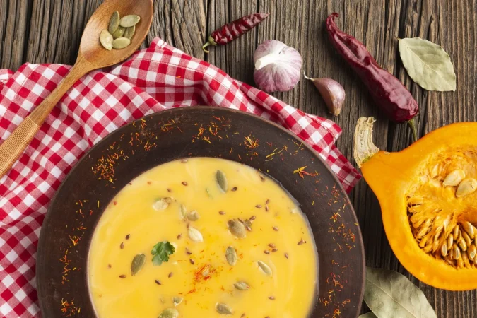 postre de calabaza y cuchara de madera con ingredientes Merca2.es