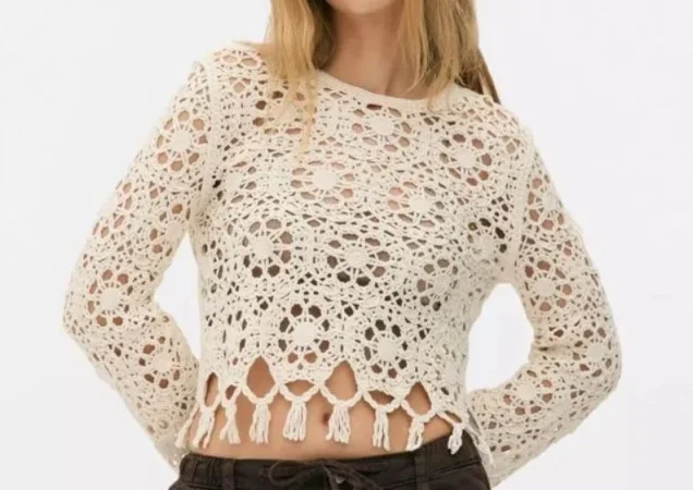 Jersey de crochet calado: ideal para la playa y los festivales