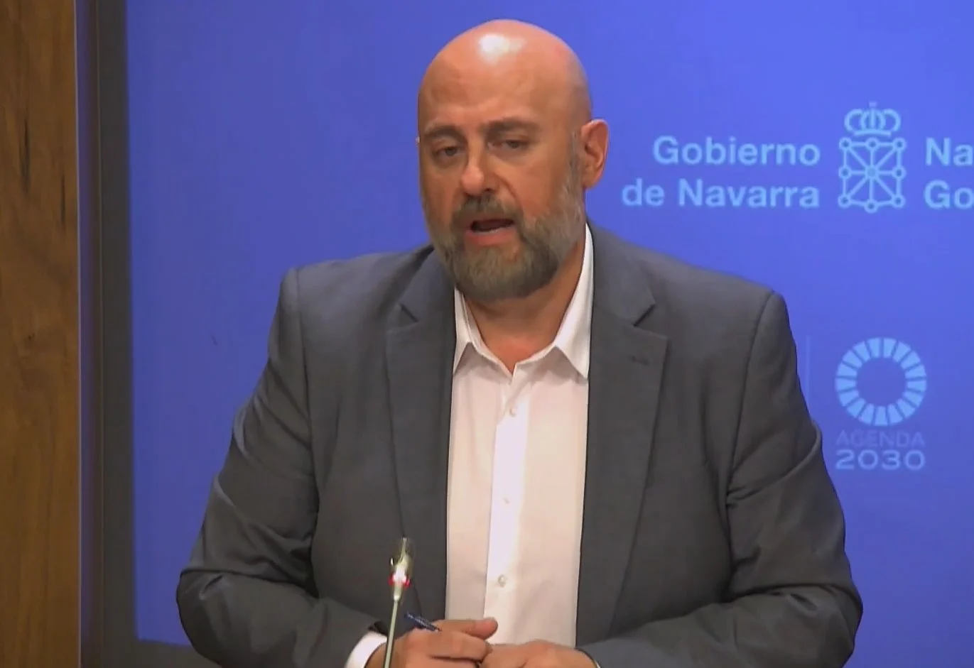 El consejero de Economía y Hacienda del Gobierno de Navarra, José Luis Arasti, en rueda de prensa | Imagen del Gobierno de Navarra
