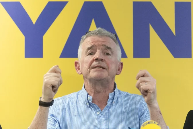 El consejero delegado de Ryanair, Michael O'Leary, durante una rueda de prensa de Ryanair, a 11 de febrero de 2025, en Madrid. Fuente: Agencias