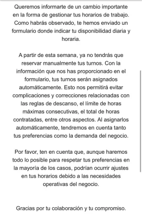 Mensaje a los riders de Glovo.