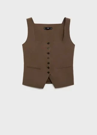 El chaleco de 35 euros de Mango que ha conquistado a Anna Padilla y promete ser la prenda de la temporada 34 Merca2.es El chaleco marrón de Mango: la pieza estrella de su look